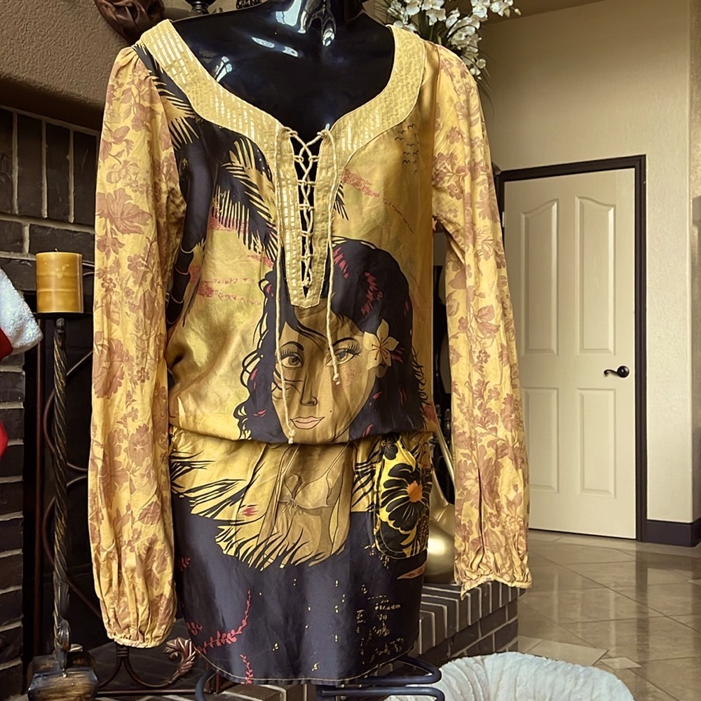 Drop waist boutique wear top. Front is complete Satin design with cotton back.